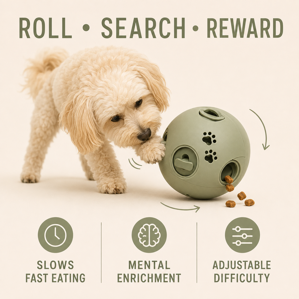 Vezlorapets™ RollMaze Treat Ball — Adjustable Rolling Enrichment Toy