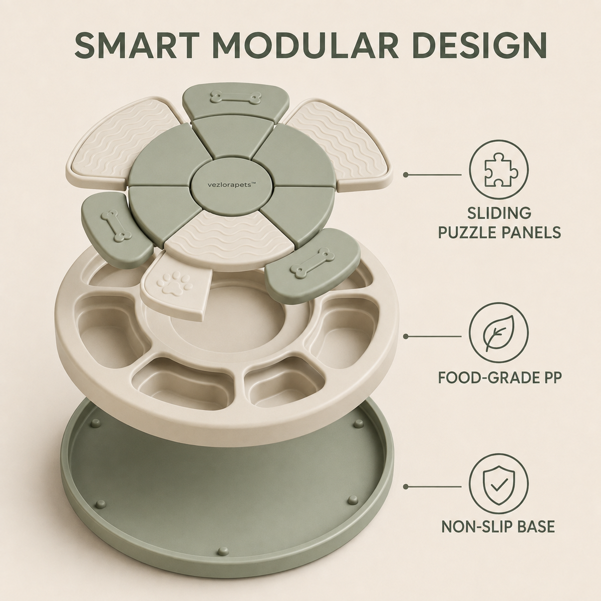 Vezlorapets™ Orbit Treat Puzzle — Interactive Slow Feeder for Dogs & Cats