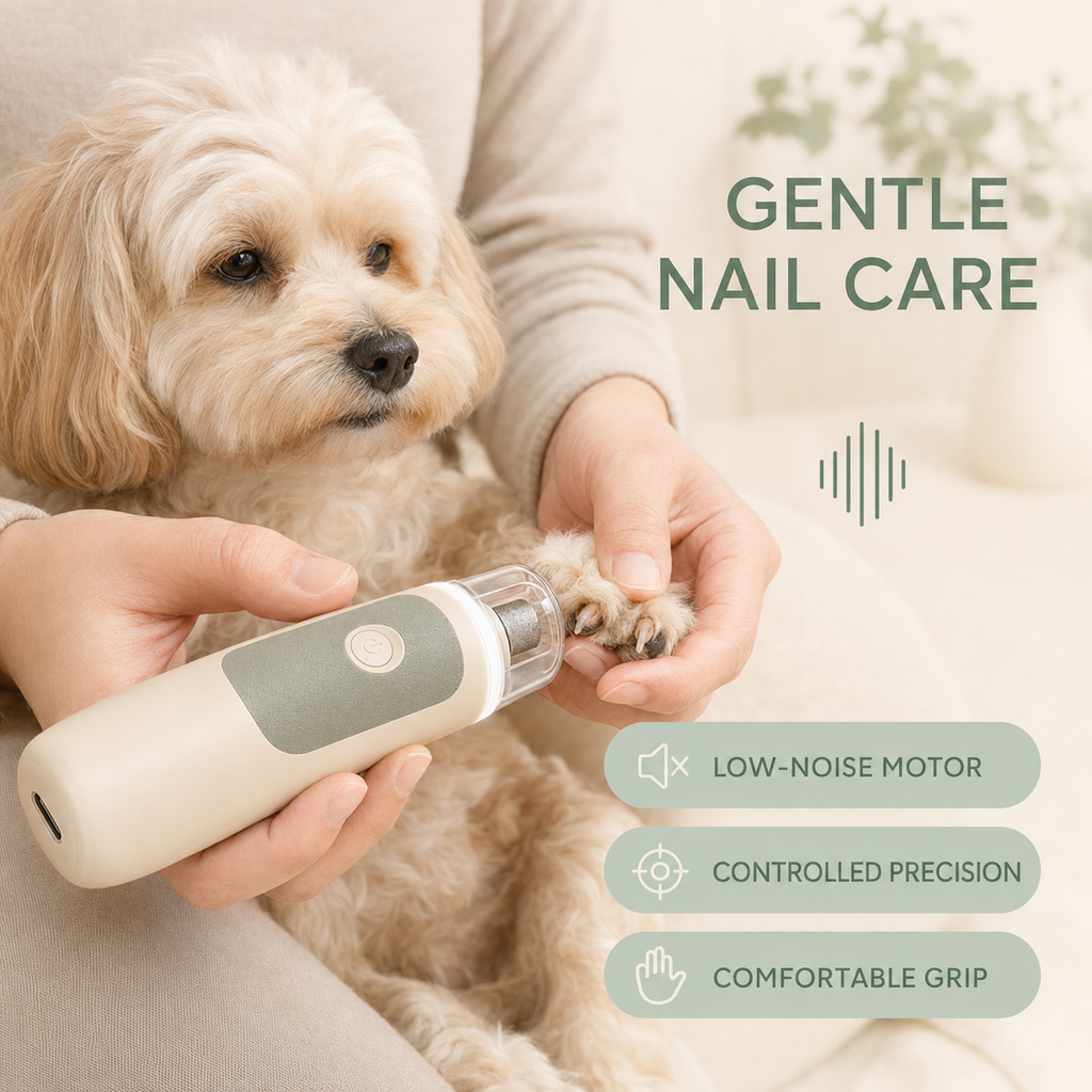 Vezlorapets™ GlowTrim LED Pet Nail Grinder — Cordless Low-Stress Grooming Tool