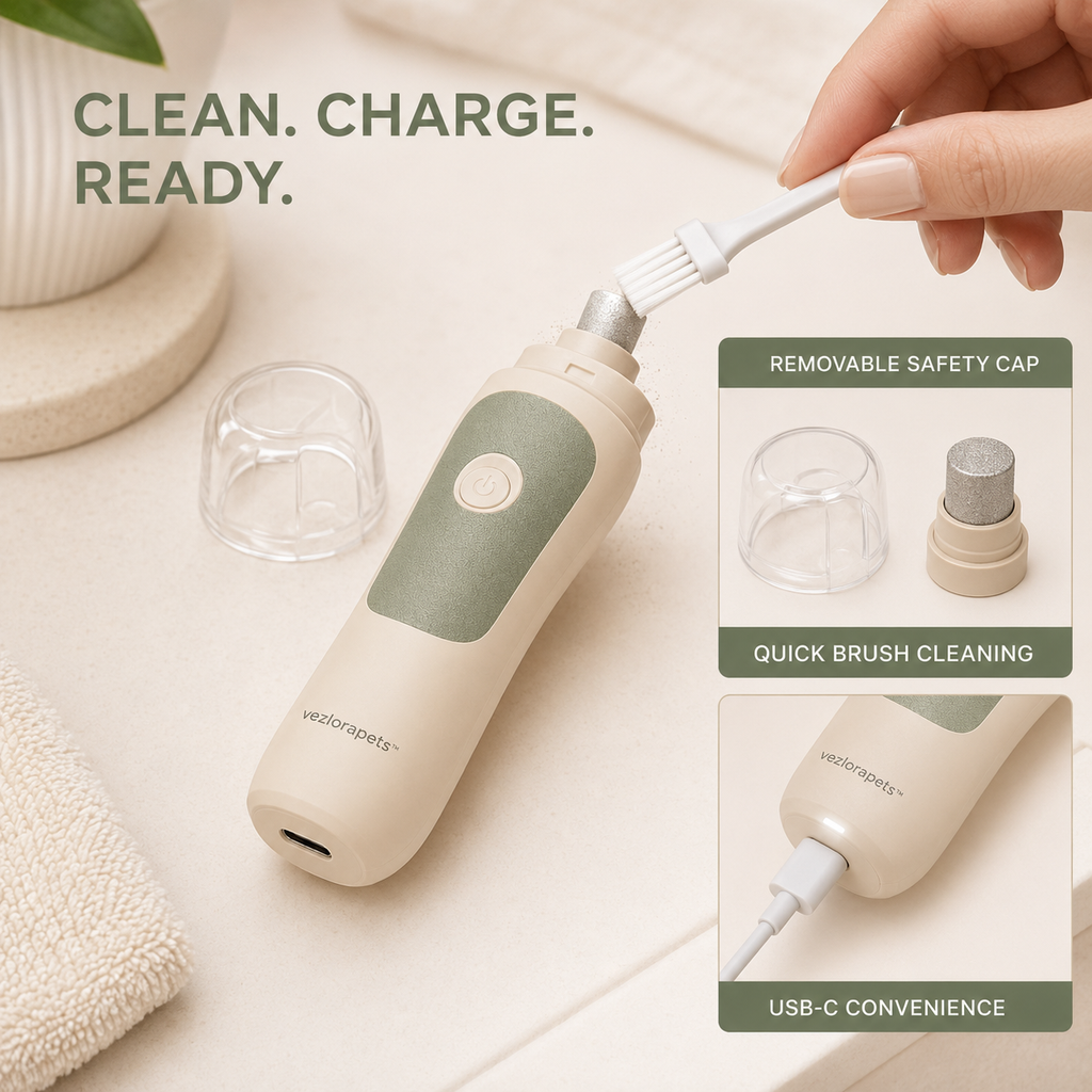 Vezlorapets™ GlowTrim LED Pet Nail Grinder — Cordless Low-Stress Grooming Tool