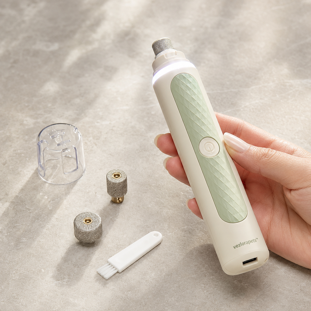 Vezlorapets™ GlowTrim LED Pet Nail Grinder — Cordless Low-Stress Grooming Tool