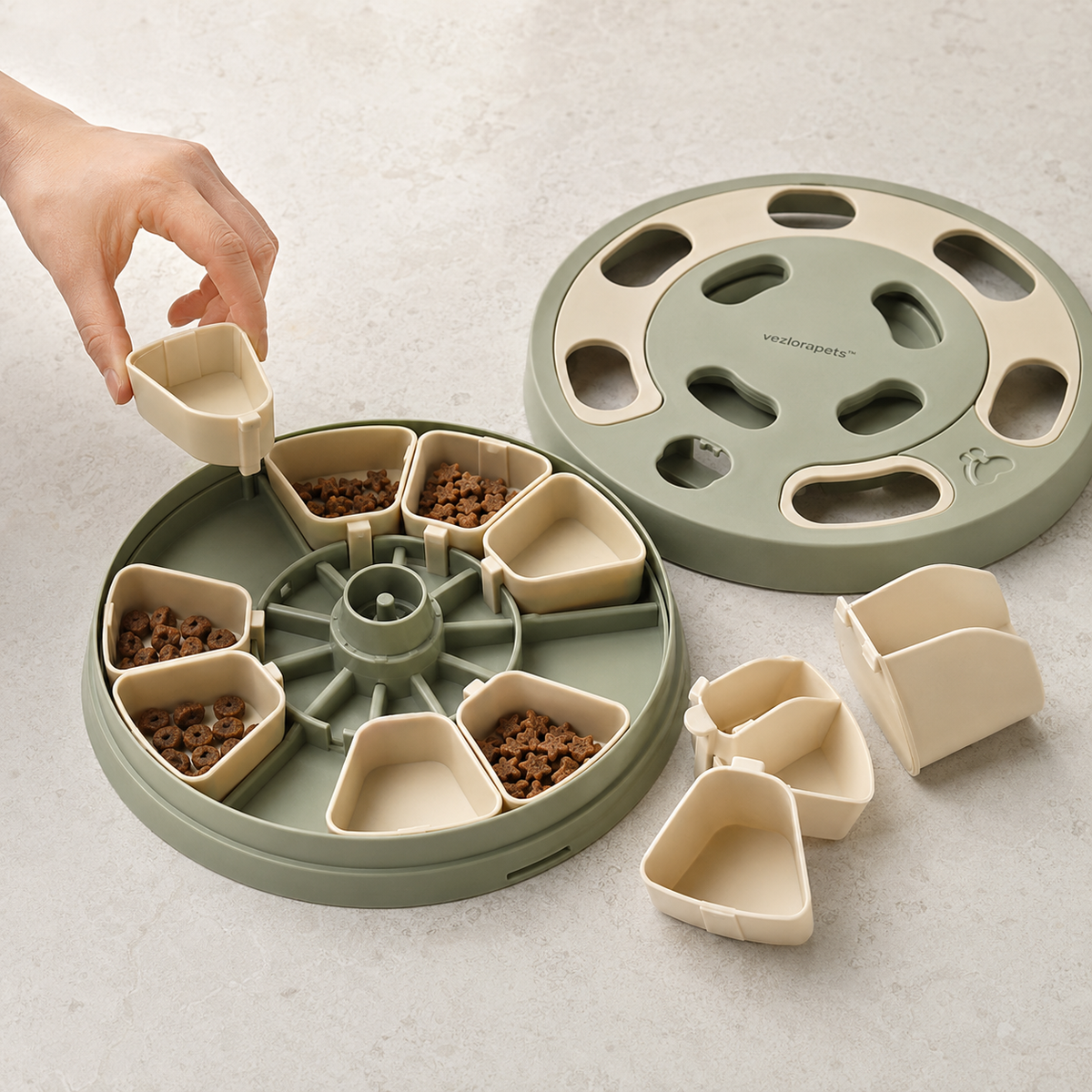 Vezlorapets™ Orbit Treat Puzzle — Interactive Slow Feeder for Dogs & Cats